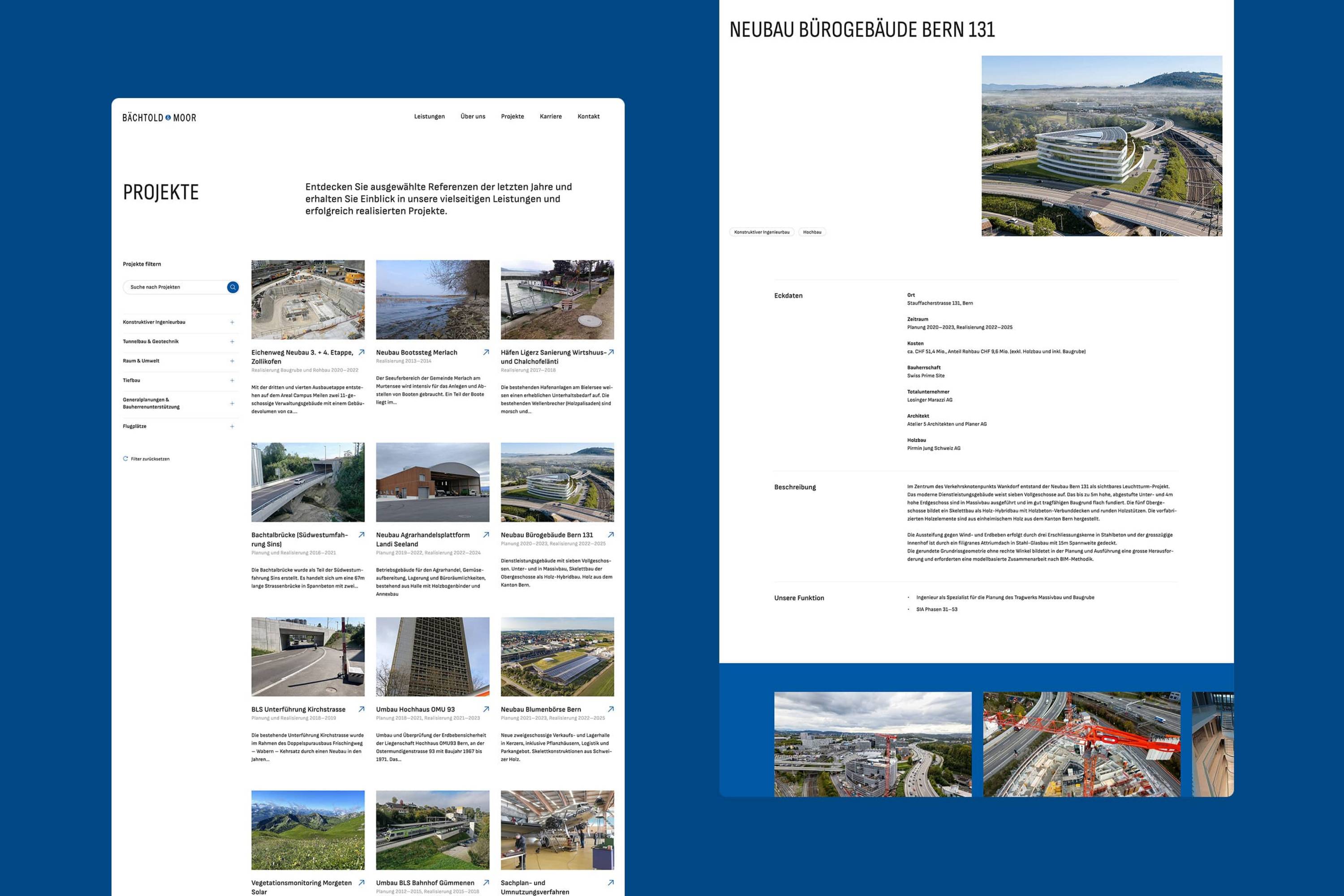 Bächtold & Moor Website Desktop