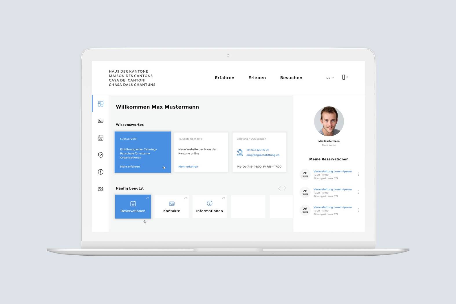 Haus der Kantone – Reservationssystem