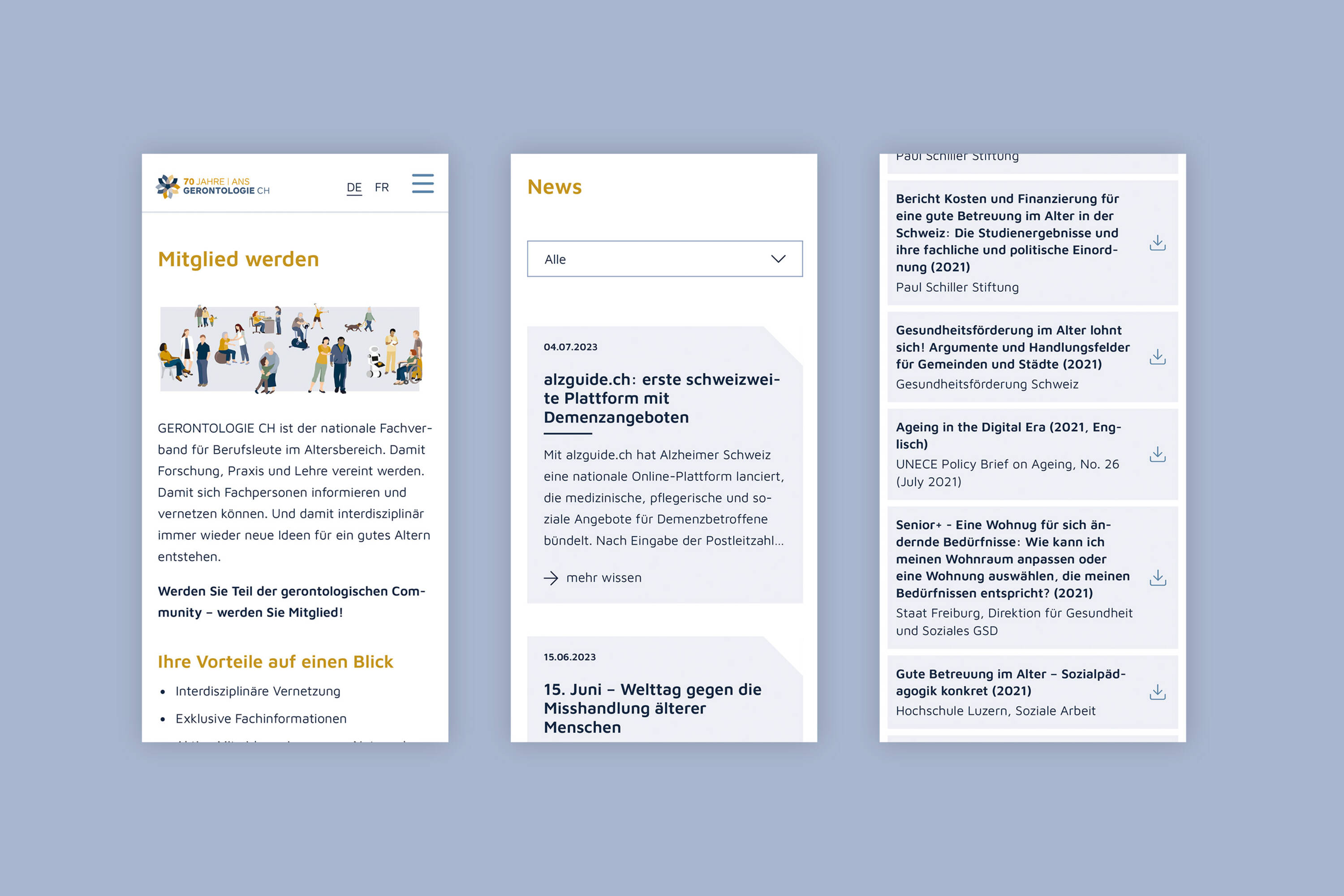 Gerontologie.ch Website Gerontologie.ch Website