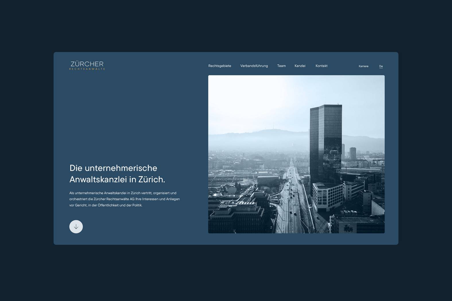 Zürcher Rechtsanwälte AG – Responsive Website