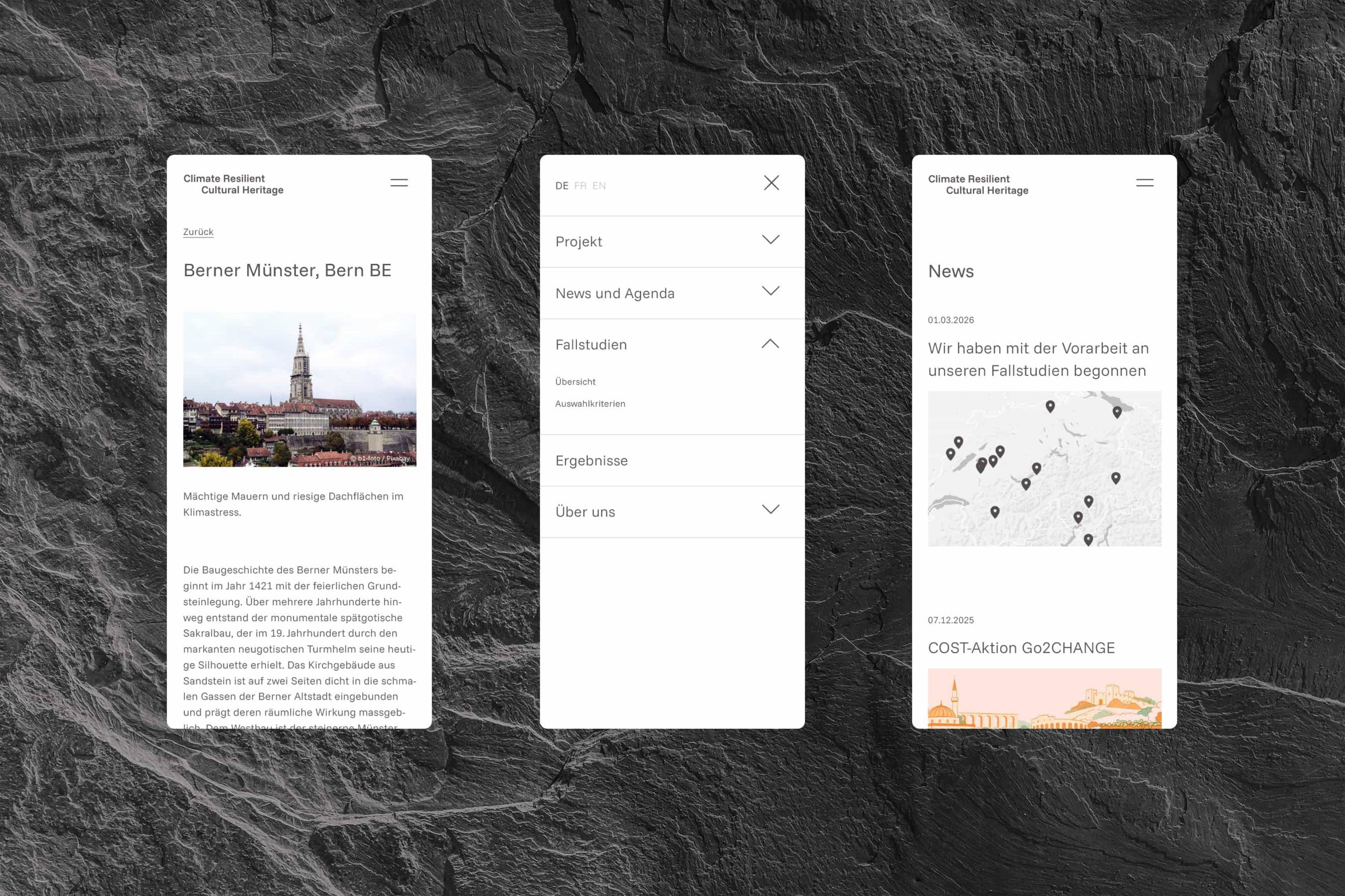 resilient-heritage.ch Screendesign Mobile resilient-heritage.ch Screendesign Mobile