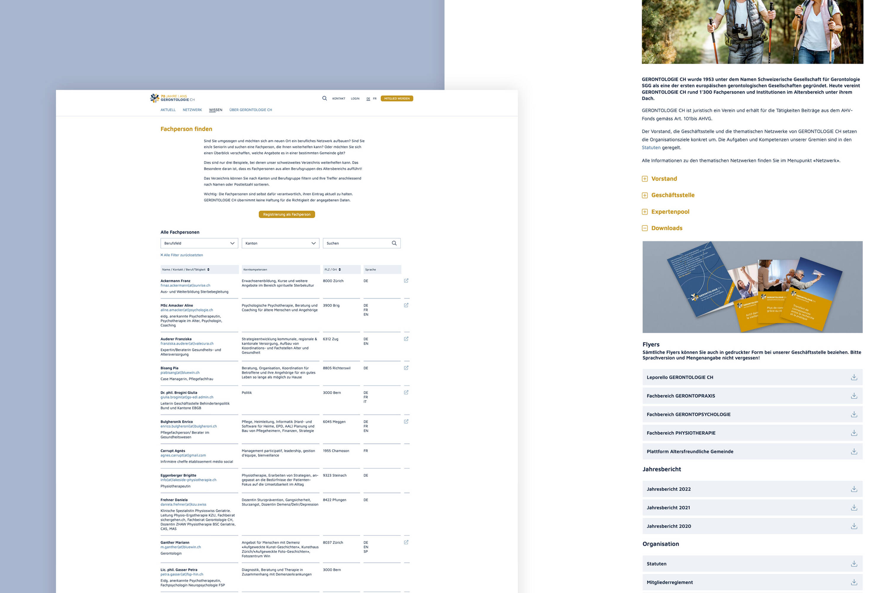 Gerontologie.ch Website Gerontologie.ch Website