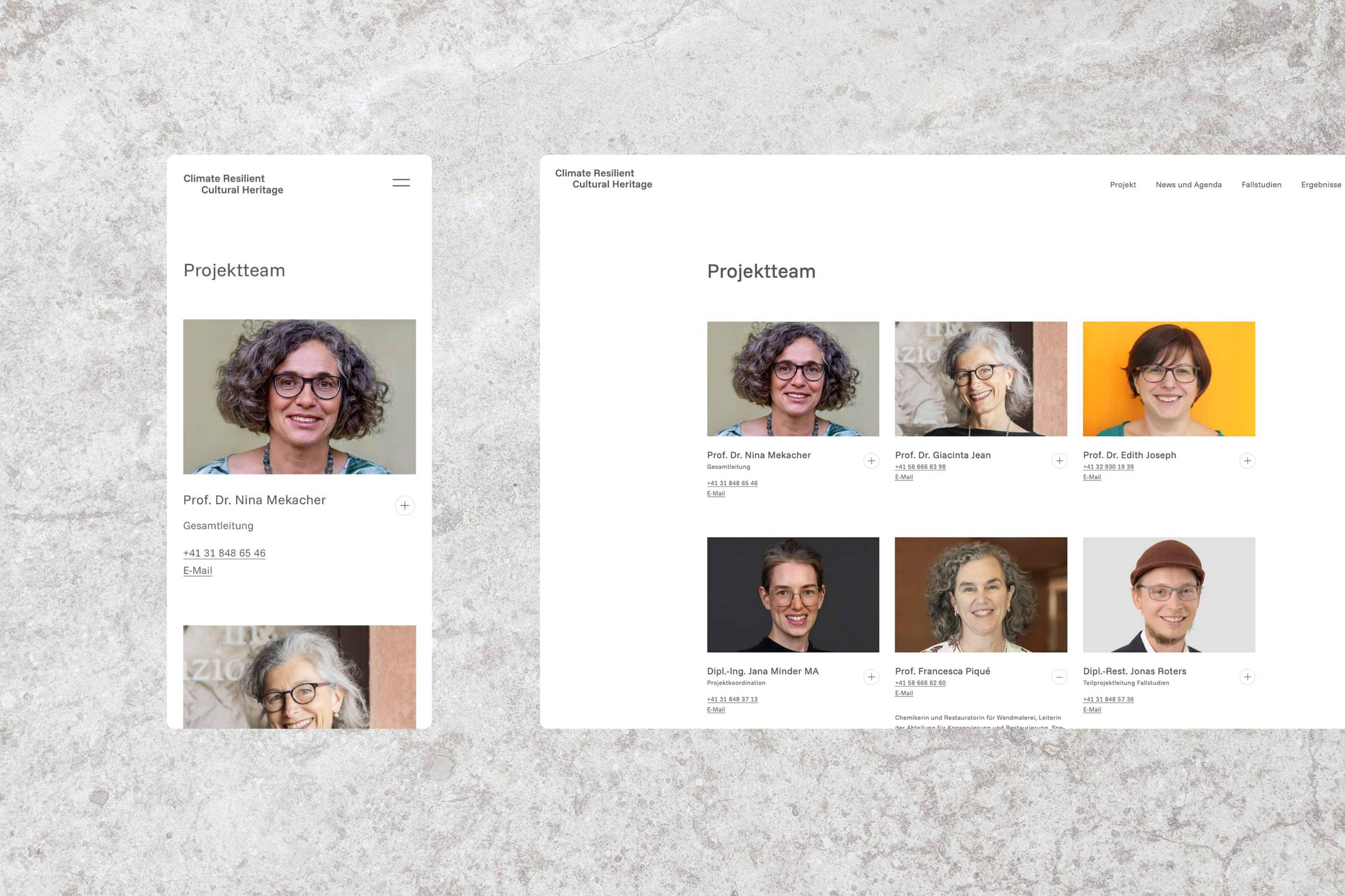 resilient-heritage.ch Screendesign Desktop und Mobile resilient-heritage.ch Screendesign Desktop und Mobile