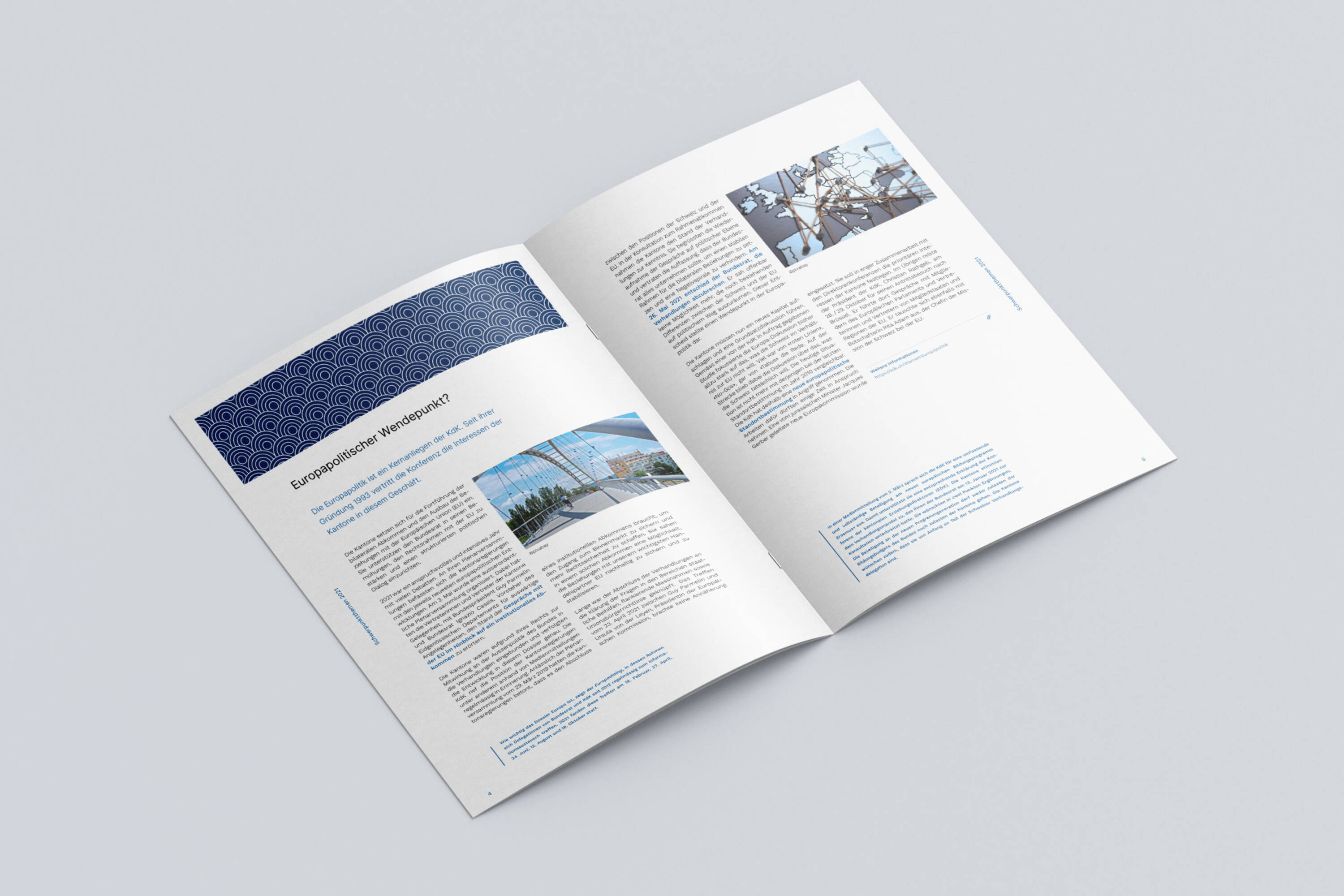 KdK Jahresbericht 2021, Bild 3 Jahresbericht 2021 deutsch der KdK, Doppelseite aus dem Berichtsteil