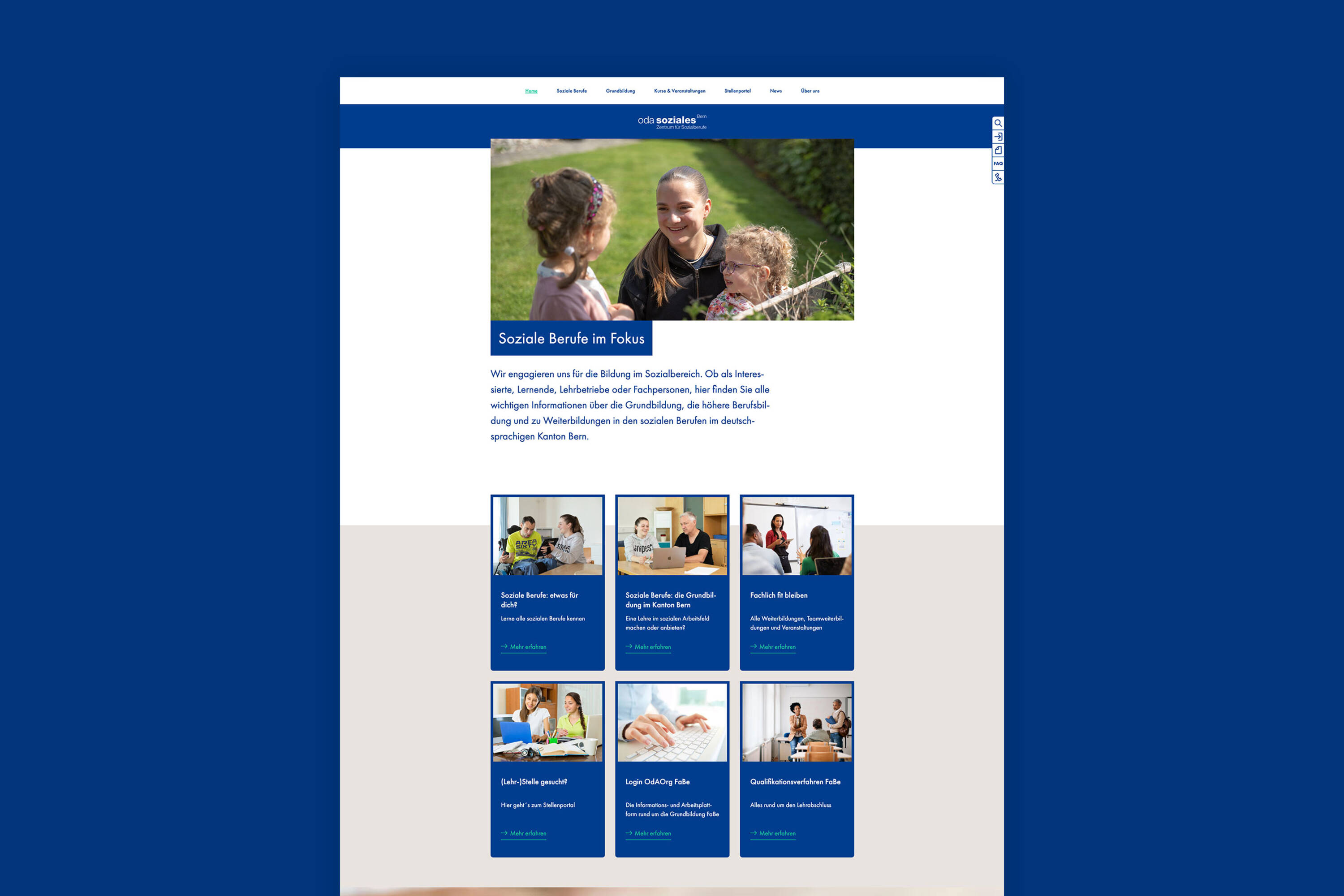OdA Soziales Bern Website Desktop OdA Soziales Bern Website Desktop