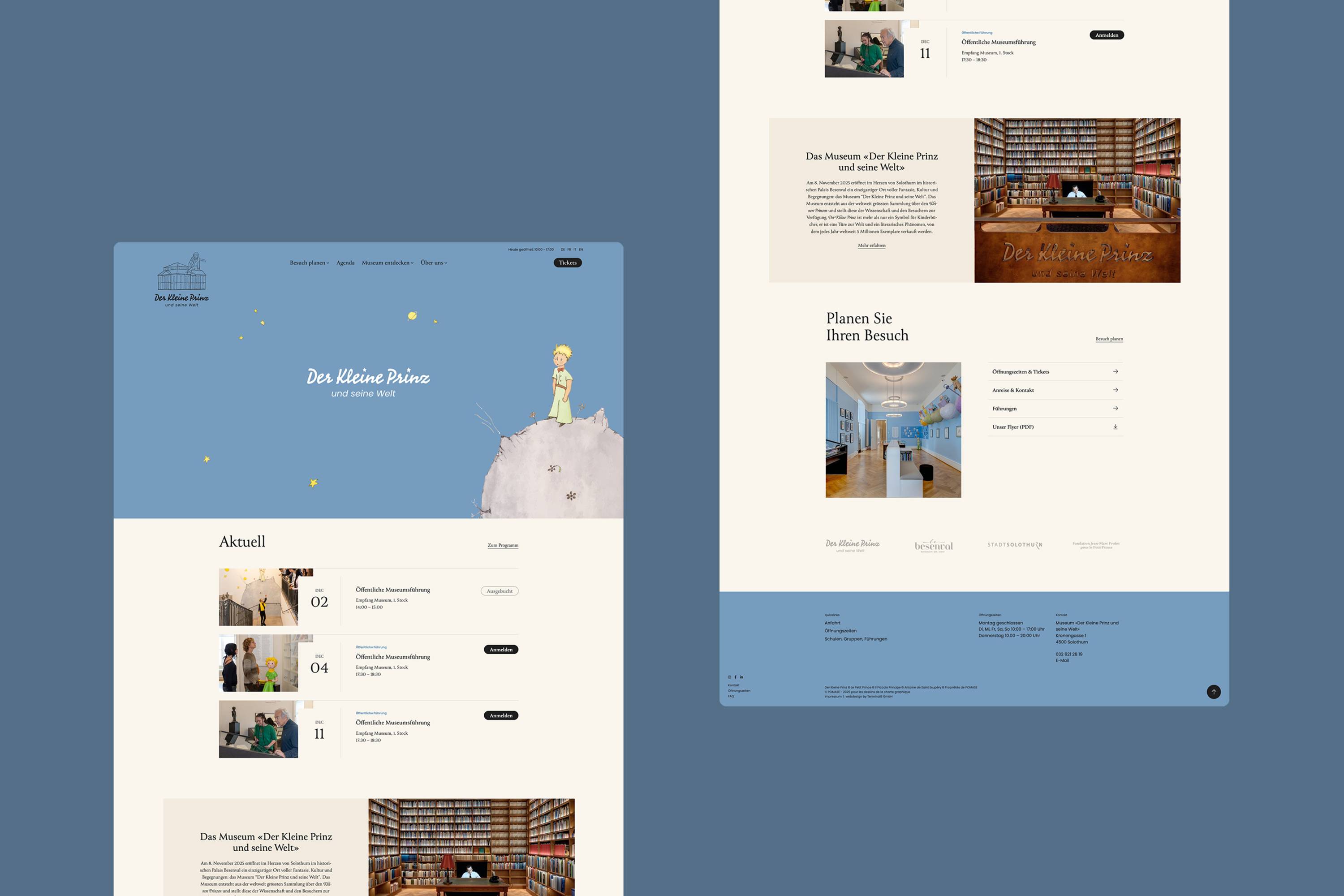 Website für Museum "Der Kleines Prinz und seine Welt" in Solothurn