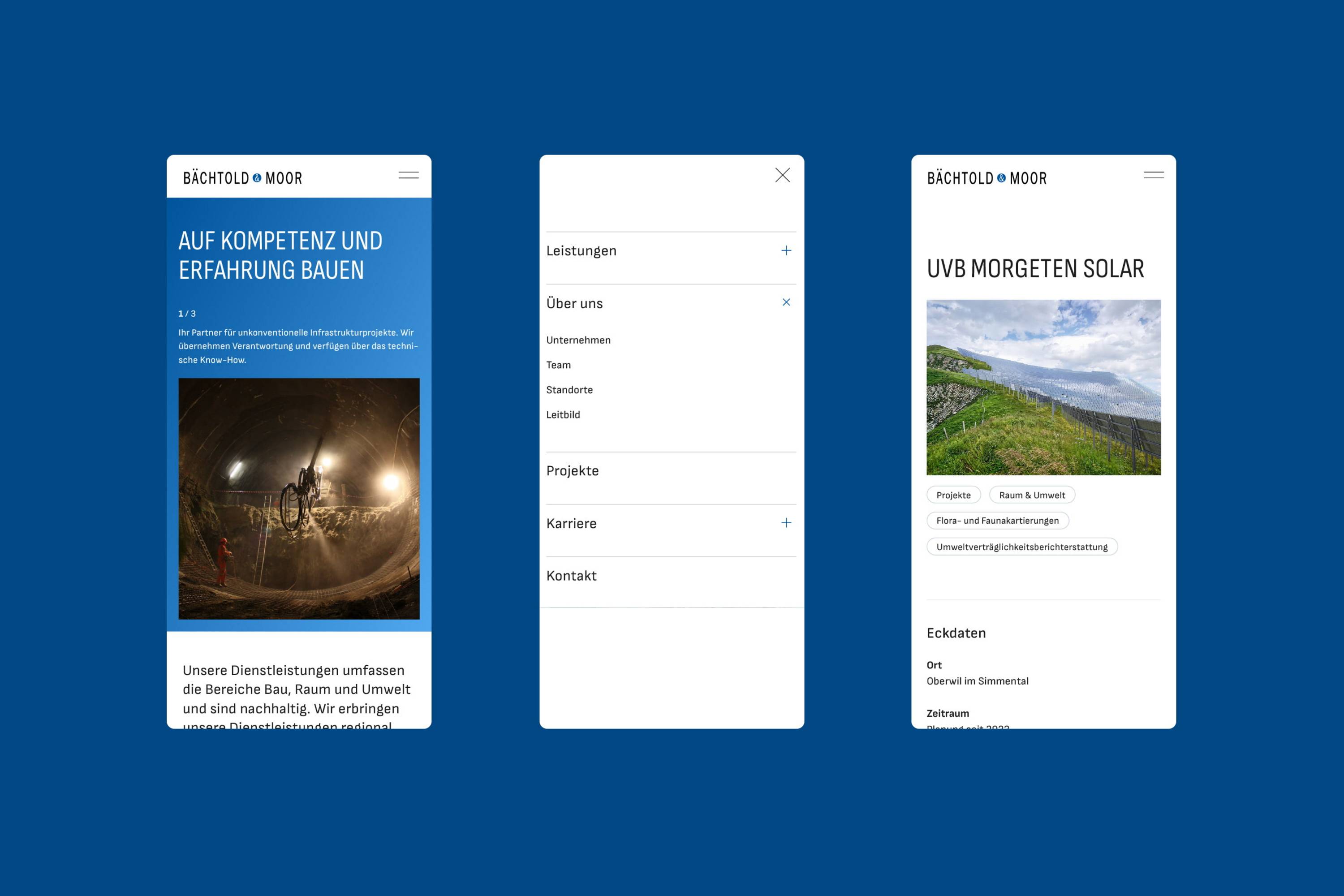 Bächtold & Moor Website Mobile