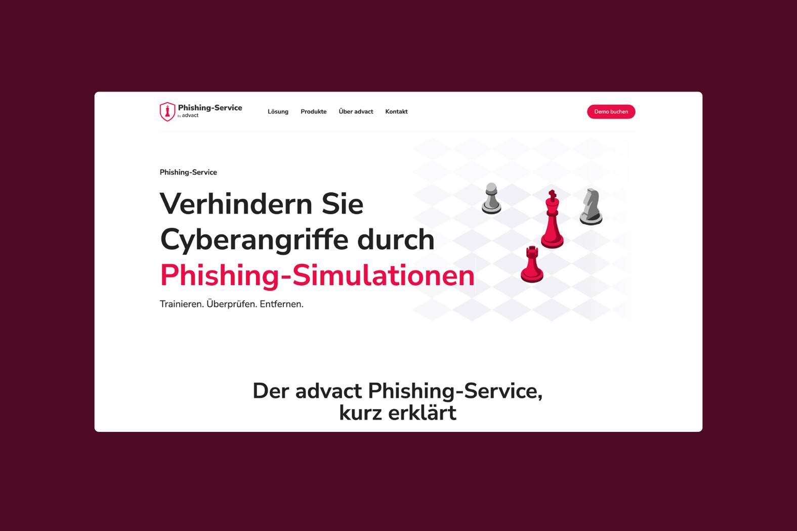 Phishing-Service by advact – Technische Umsetzung Responsive Website