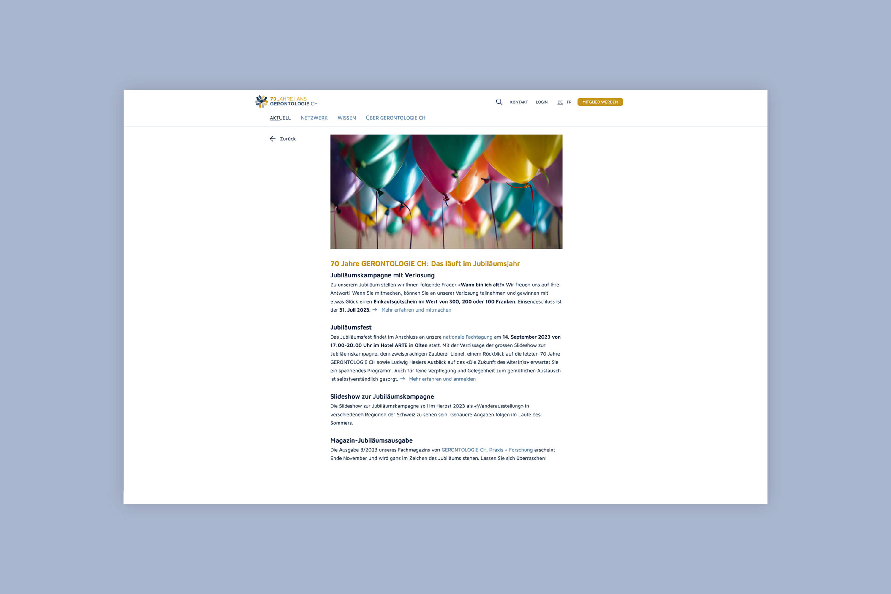 Gerontologie.ch Website Gerontologie.ch Website