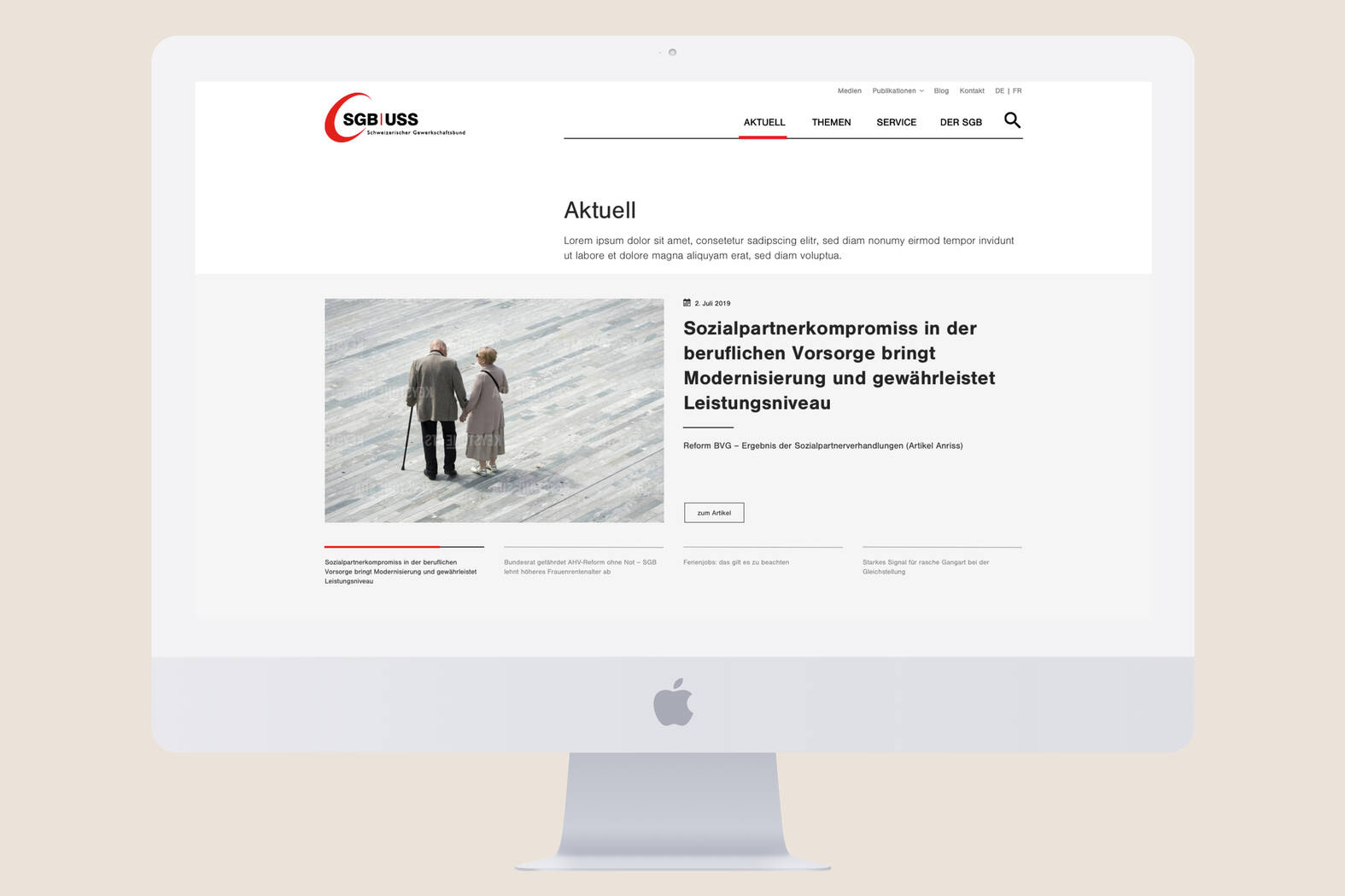 Schweizerischer Gewerkschaftsbund – Responsive Website