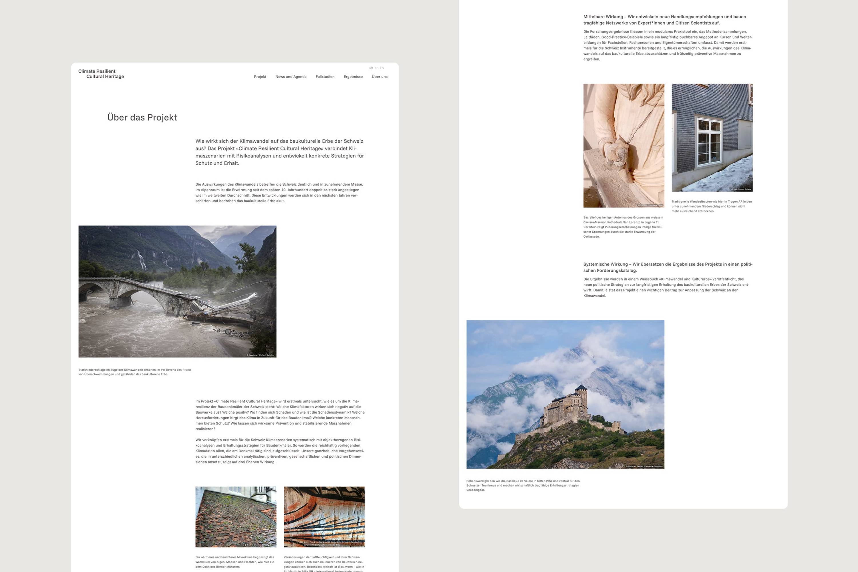 resilient-heritage.ch Screendesign Desktop resilient-heritage.ch Screendesign Desktop