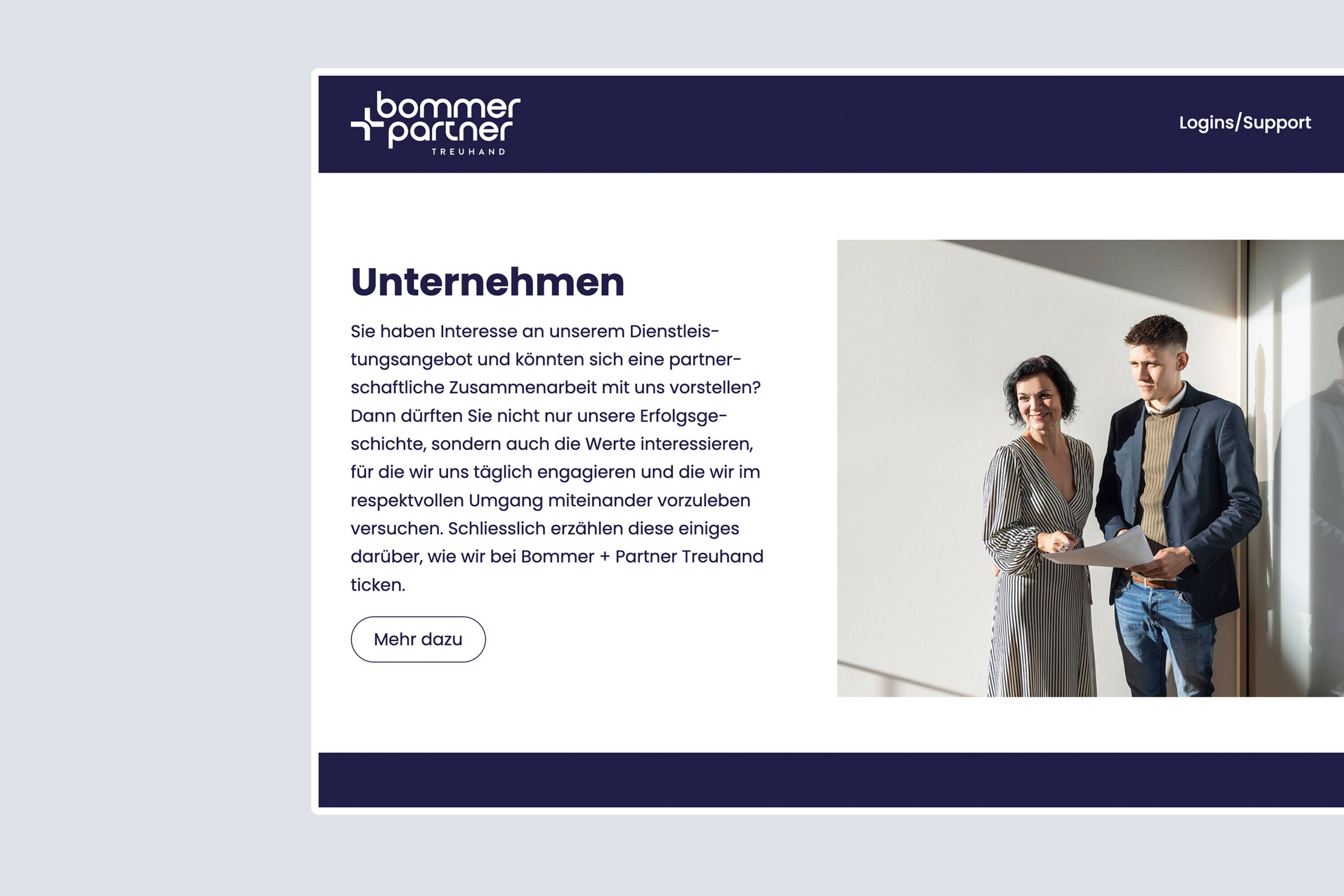 Website für Bommer + Partner Treuhand Website für Bommer + Partner Treuhand