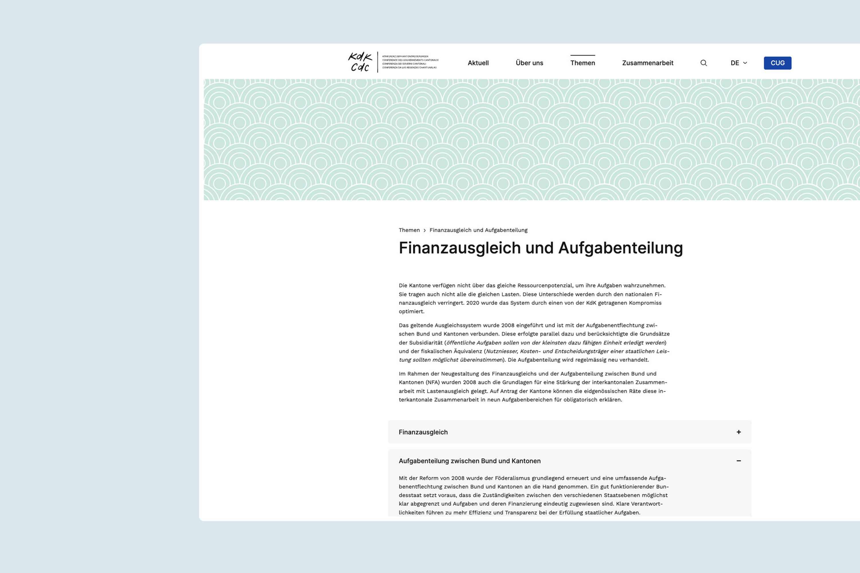 Website kdk.ch, Beispielansicht Desktop Website kdk.ch, Beispielansicht Desktop