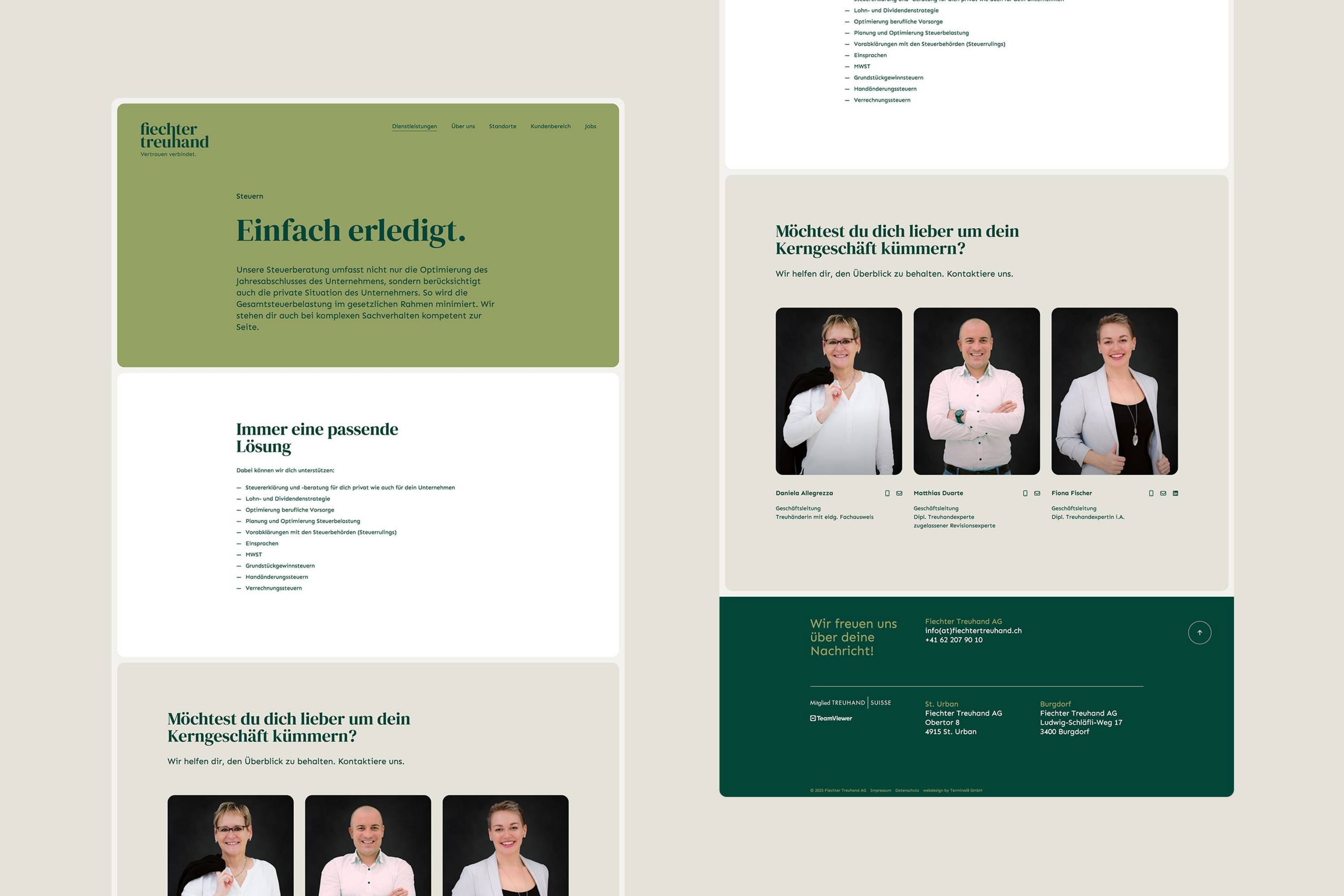Fiechter Treuhand Website Desktop